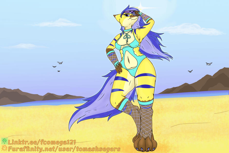 Beach Episode art of my Fursona